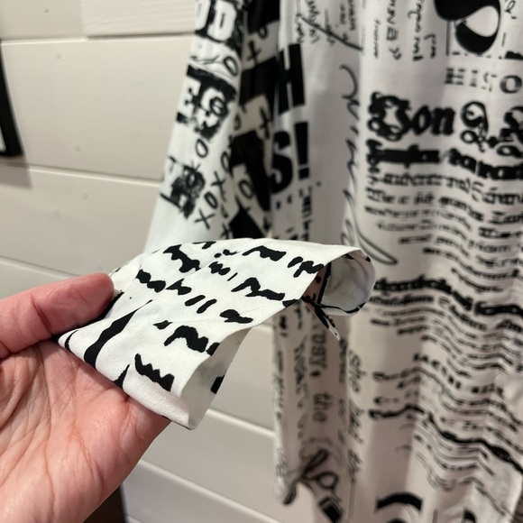 🖤 MARC AUREL – Black & White Graphic Print Blouse – Size 42 - Picture 9 of 11